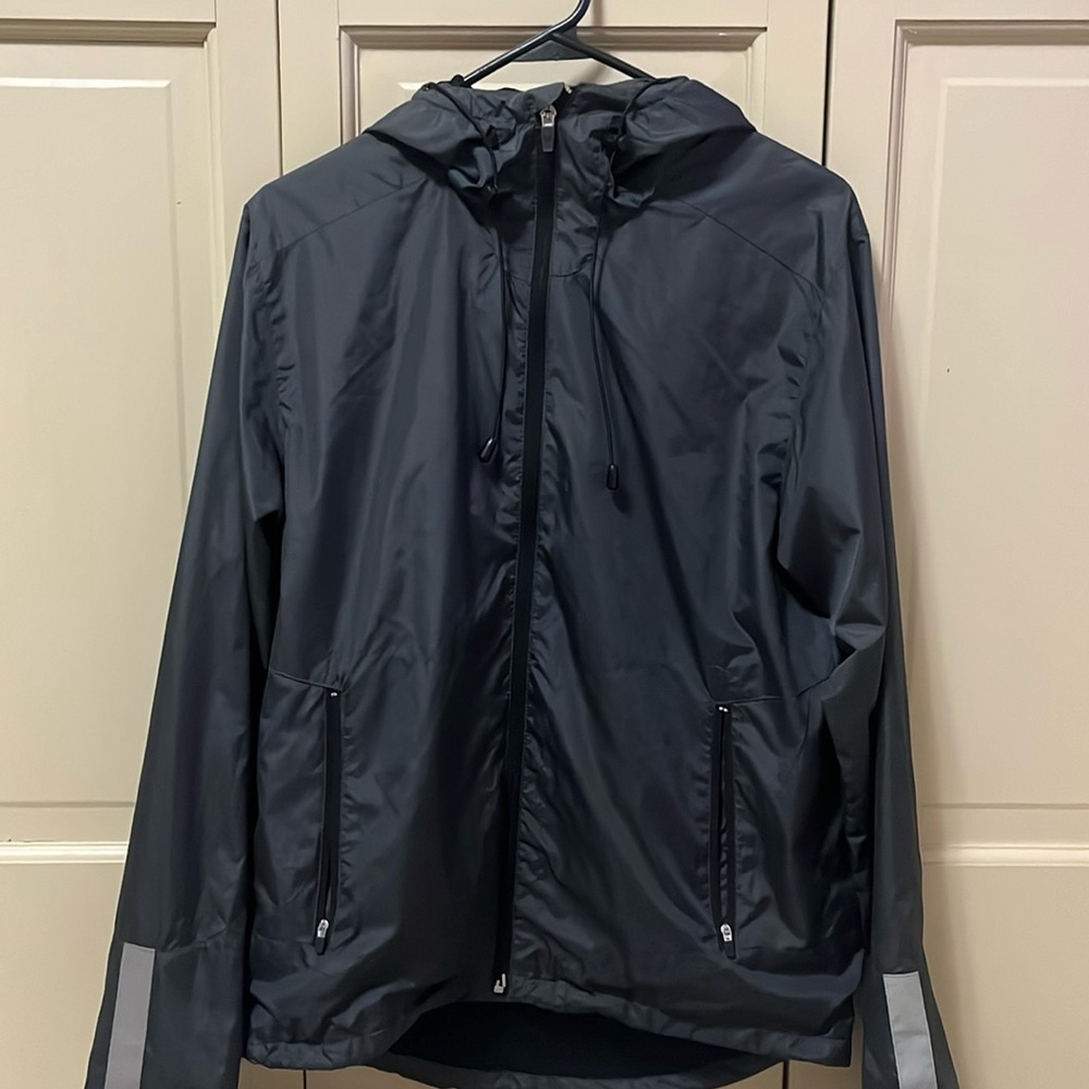 dark gray windbreaker zip up